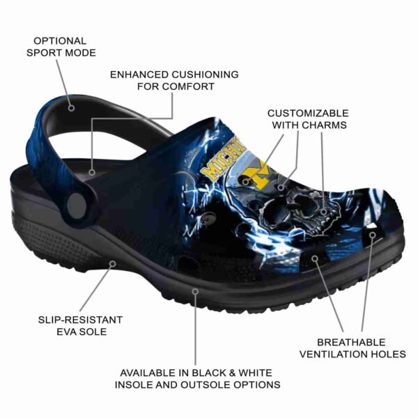personalized michigan wolverines gothic skull crocs new arrival