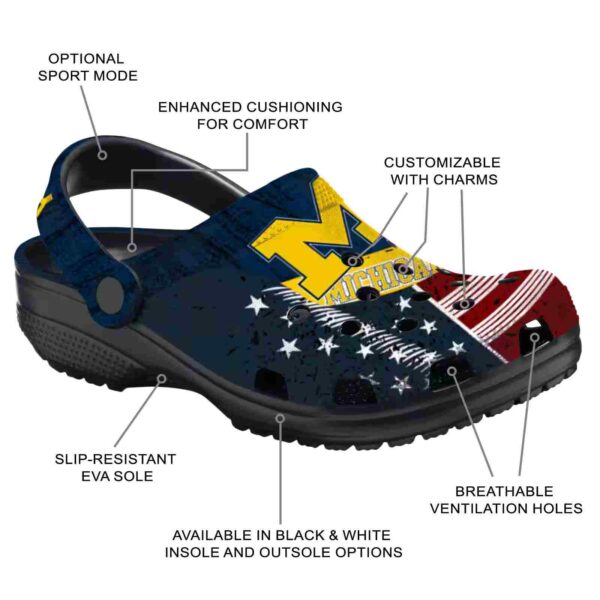 personalized michigan wolverines star spangled side pattern crocs new arrival