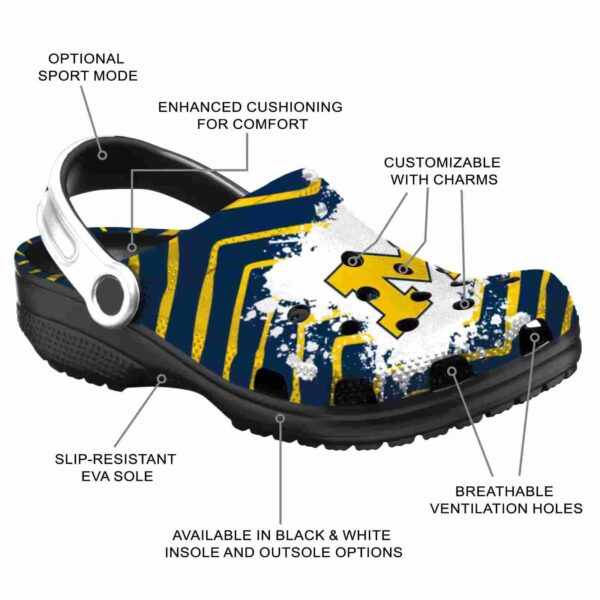 personalized michigan wolverines zigzag paint burst crocs new arrival