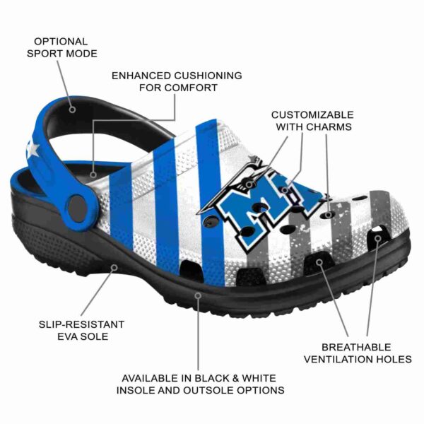 personalized middle tennessee blue raiders star spangled graphic clog new arrival