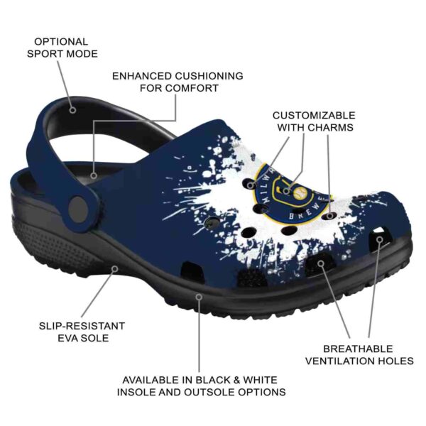 personalized milwaukee brewers splatter background crocs new arrival