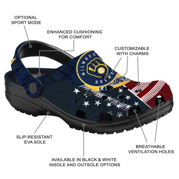 personalized milwaukee brewers star spangled side pattern crocs new arrival