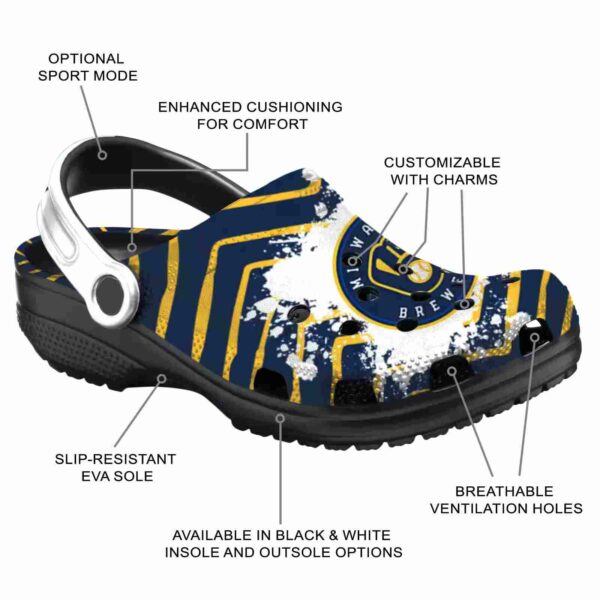 personalized milwaukee brewers zigzag paint burst crocs new arrival