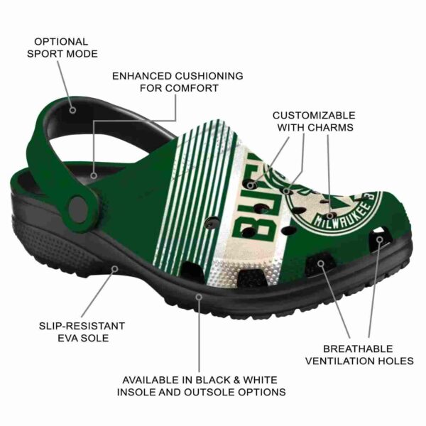 personalized milwaukee bucks vibrant dual tone clog new arrival