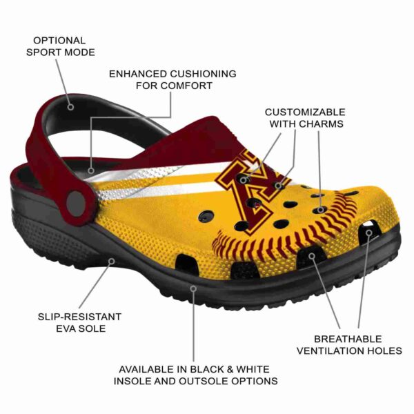 personalized minnesota golden gophers baseball motif clog new arrival