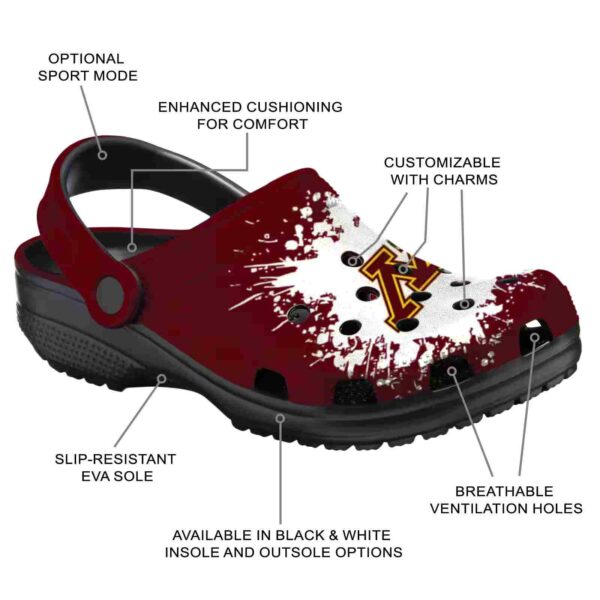 personalized minnesota golden gophers splatter background clog new arrival