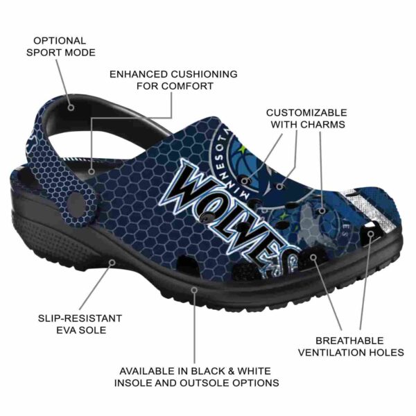 personalized minnesota timberwolves contrasting stripes clog new arrival