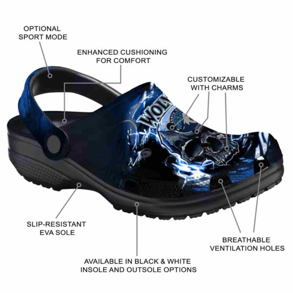 personalized minnesota timberwolves gothic skull clog new arrival