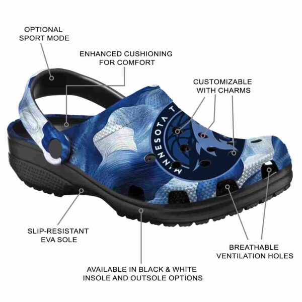 personalized minnesota timberwolves ocean waves clog new arrival
