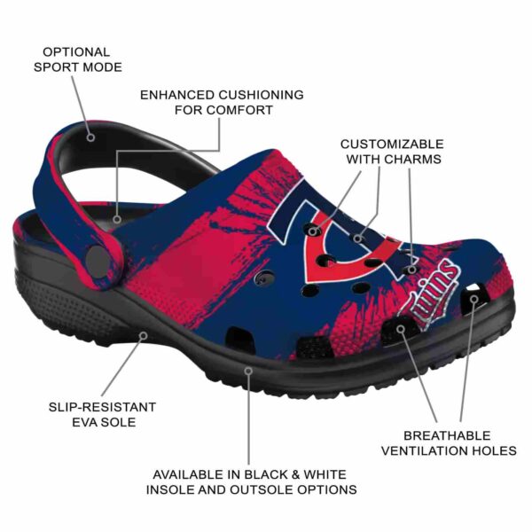 personalized minnesota twins paint splatter graphics crocs new arrival