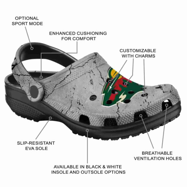 personalized minnesota wild cracked texture clog new arrival
