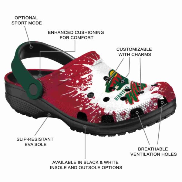 personalized minnesota wild splash art clog new arrival