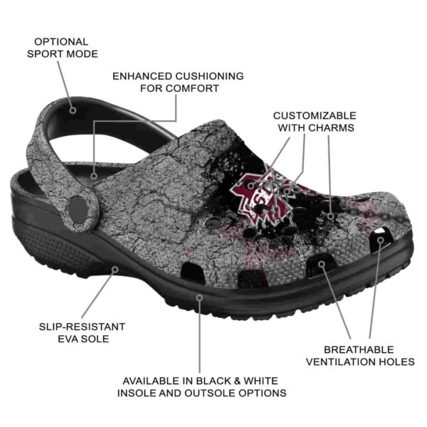 personalized mississippi state bulldogs cracked ground texture crocs new arrival