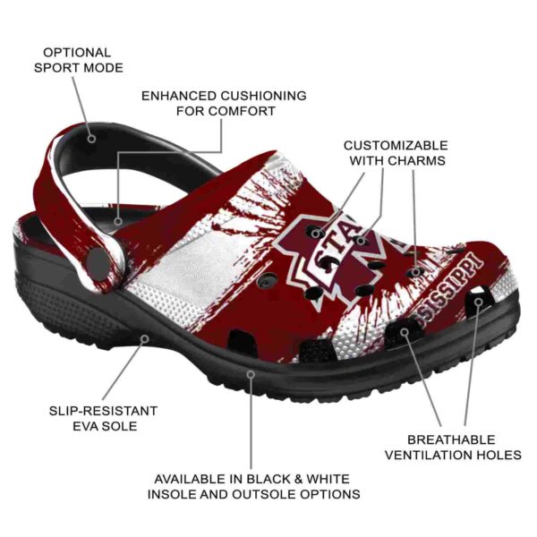 personalized mississippi state bulldogs paint splatter graphics crocs new arrival