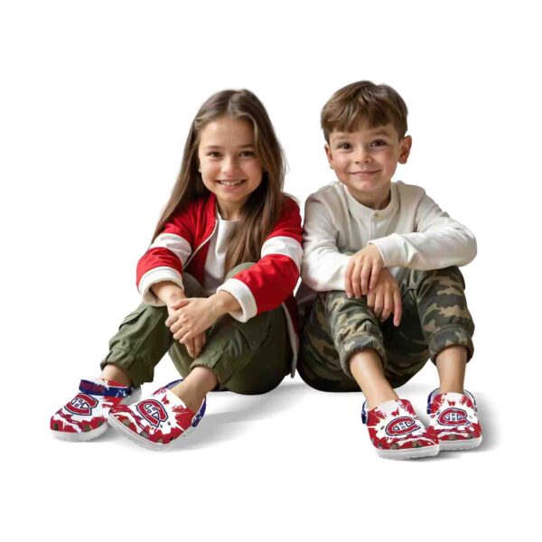 personalized montreal canadiens splatter pattern clog fashion forward