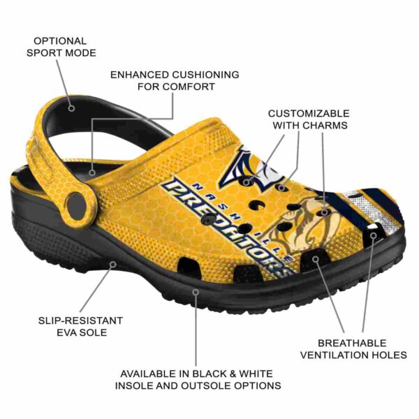 personalized nashville predators contrasting stripes clog new arrival