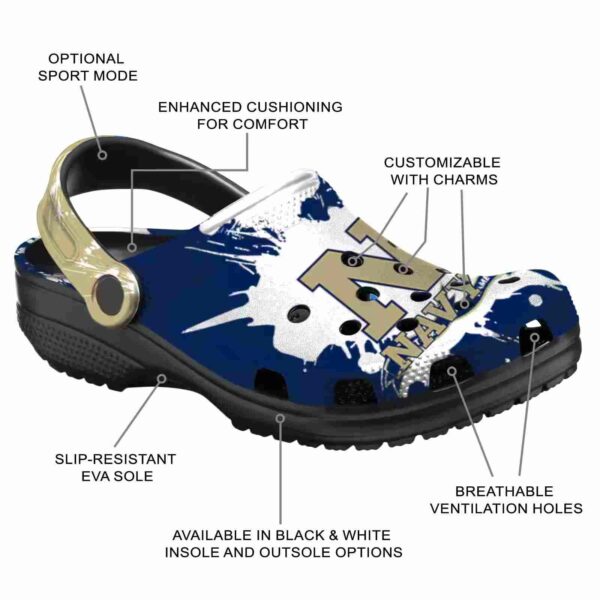 personalized navy midshipmen splatter pattern clog new arrival