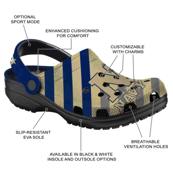 personalized navy midshipmen star spangled graphic clog new arrival