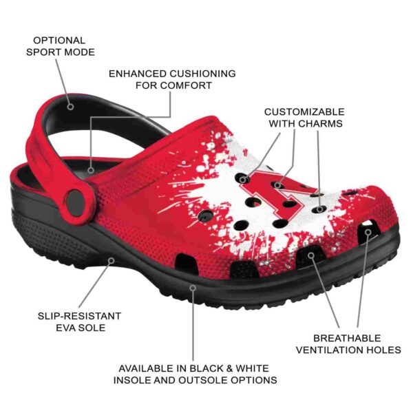 personalized nebraska cornhuskers splatter background crocs new arrival