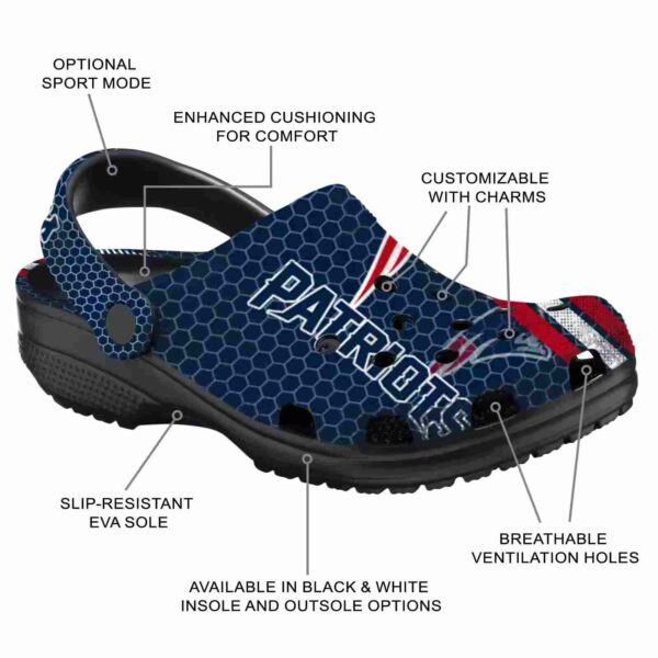 personalized new england patriots contrasting stripes crocs new arrival