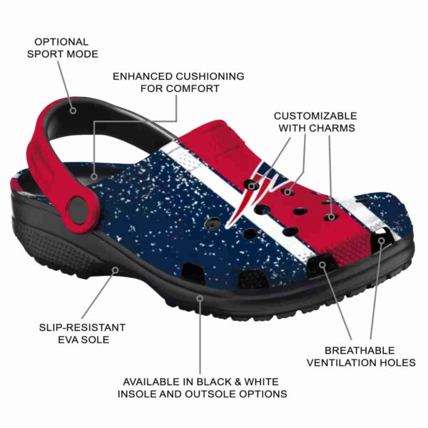 personalized new england patriots vertical stripes crocs new arrival