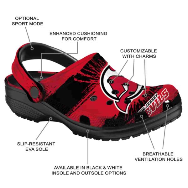 personalized new jersey devils paint splatter graphics clog new arrival