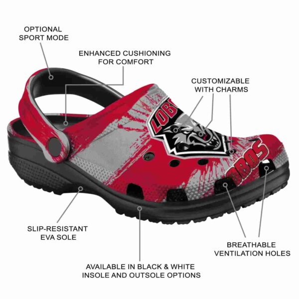 personalized new mexico lobos paint splatter graphics clog new arrival
