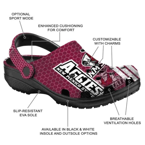 personalized new mexico state aggies contrasting stripes clog new arrival