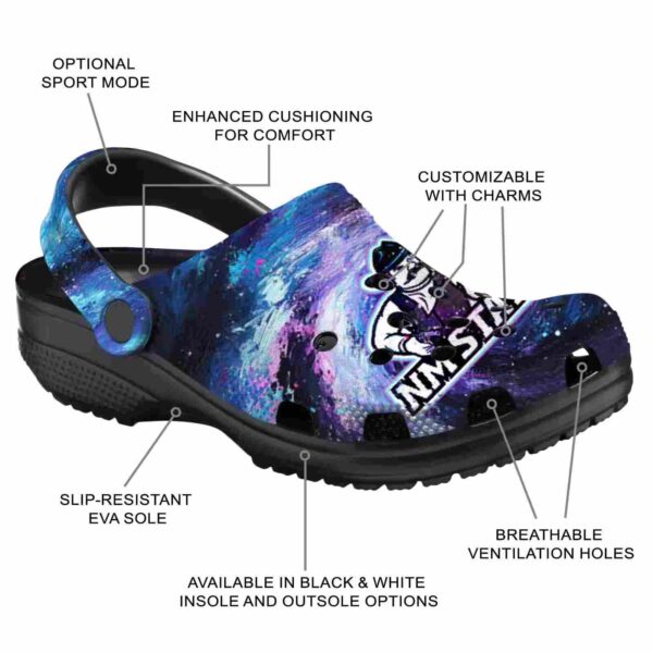 personalized new mexico state aggies galaxy swirl clog new arrival