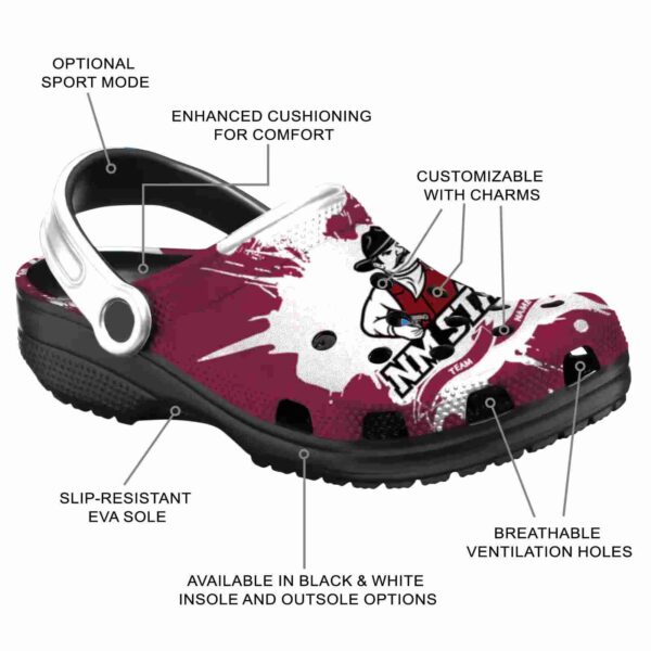 personalized new mexico state aggies splatter pattern clog new arrival
