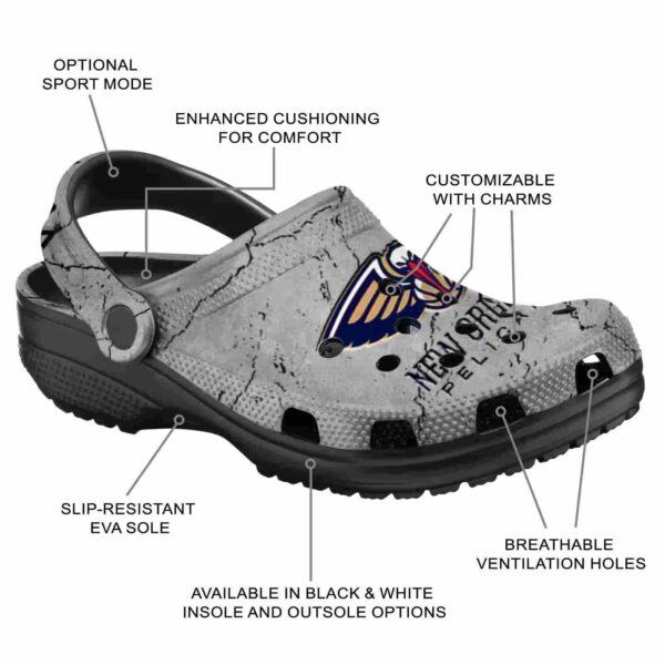 personalized new orleans pelicans cracked texture clog new arrival