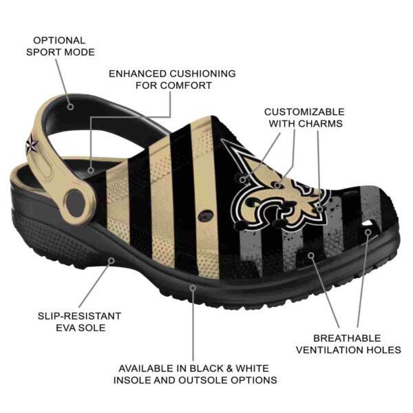 personalized new orleans saints star spangled graphic crocs new arrival