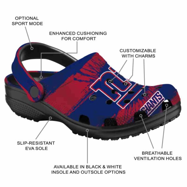 personalized new york giants paint splatter graphics crocs new arrival