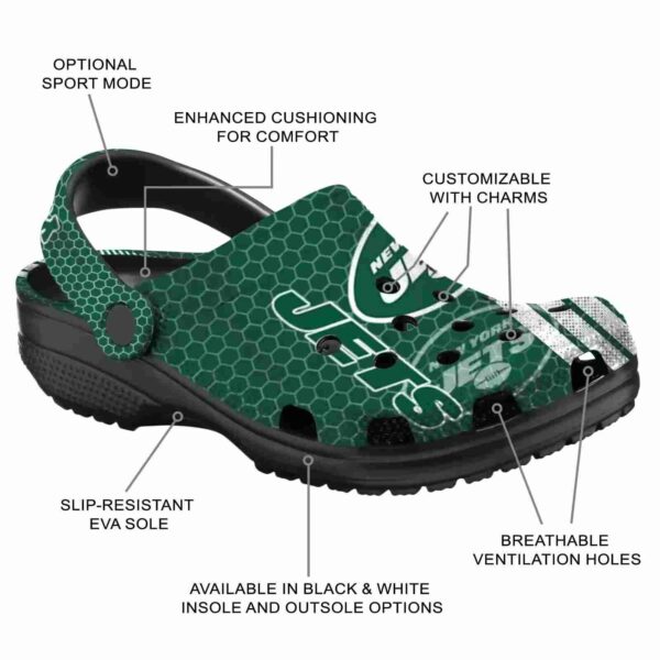 personalized new york jets contrasting stripes crocs new arrival