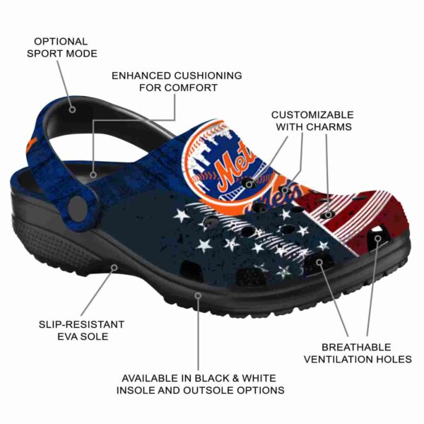 personalized new york mets star spangled side pattern crocs new arrival