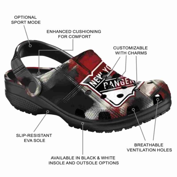 personalized new york rangers plaid fusion clog new arrival