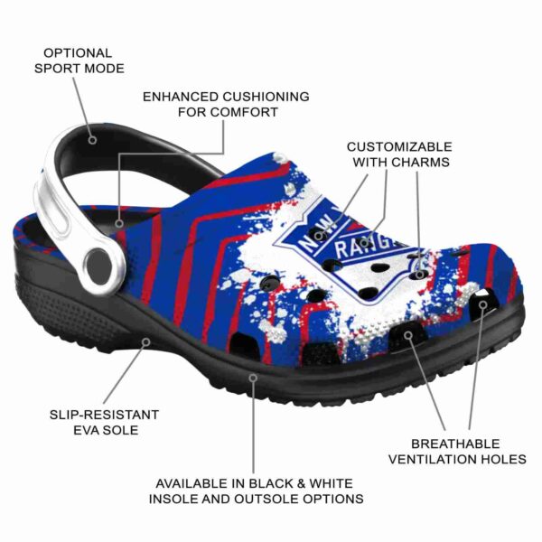 personalized new york rangers zigzag paint burst clog new arrival