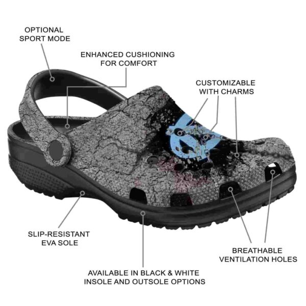 personalized north carolina tar heels cracked ground texture crocs new arrival