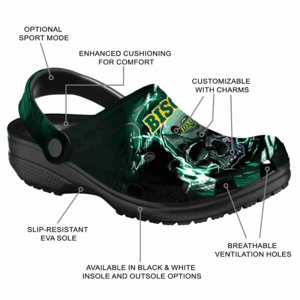 personalized north dakota state bison gothic skull clog new arrival