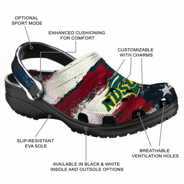 personalized north dakota state bison patriotic stripes clog new arrival