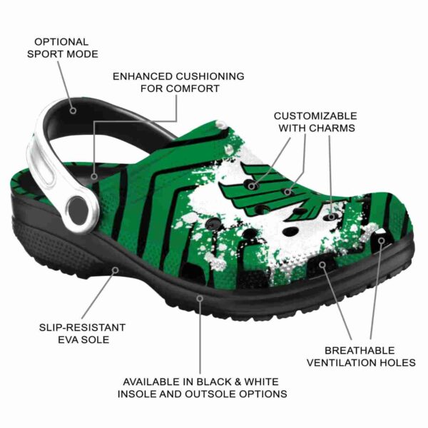 personalized north texas mean green zigzag paint burst clog new arrival