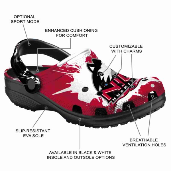 personalized northern illinois huskies splatter pattern clog new arrival