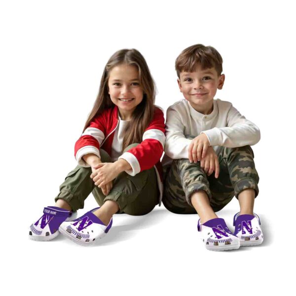 personalized northwestern wildcats baseball motif clog fashion forward