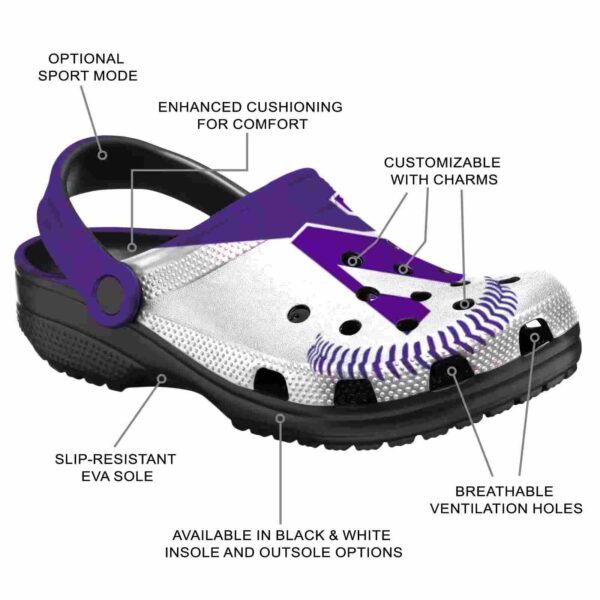 personalized northwestern wildcats baseball motif clog new arrival