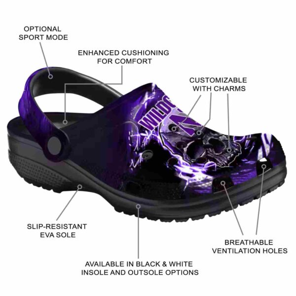 personalized northwestern wildcats gothic skull clog new arrival