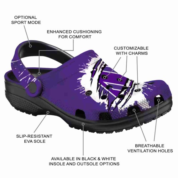 personalized northwestern wildcats splash motif background clog new arrival