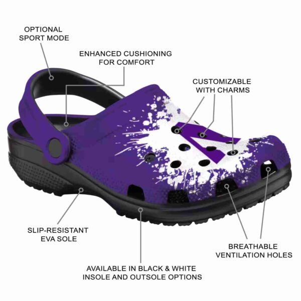 personalized northwestern wildcats splatter background clog new arrival