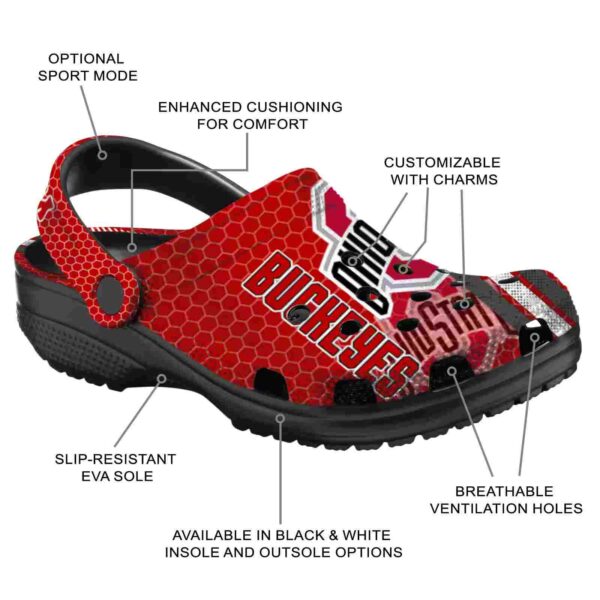 personalized ohio state buckeyes contrasting stripes crocs new arrival