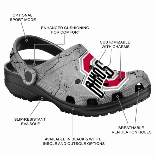 personalized ohio state buckeyes cracked texture crocs new arrival