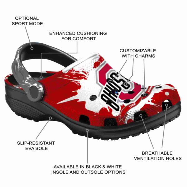 personalized ohio state buckeyes splatter pattern crocs new arrival